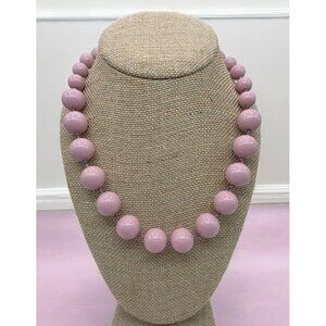 Vtg‎ Les Bernard Inc Necklace Lt Pink Graduated Lucite Beads knotted 18 Inches